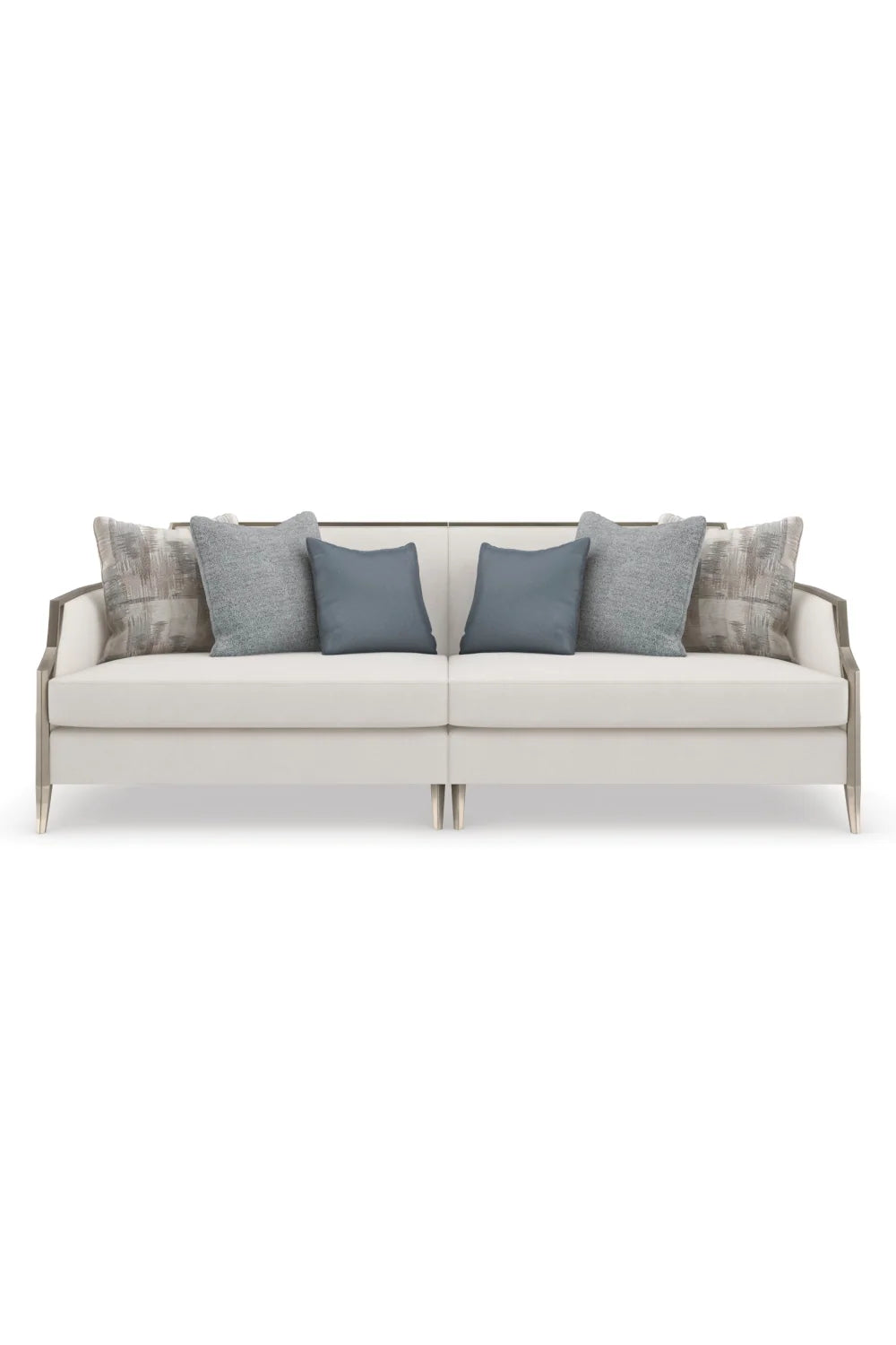 Luxury Off-White Fabric Modular Sectional Sofa Modern Italian Style for Villa