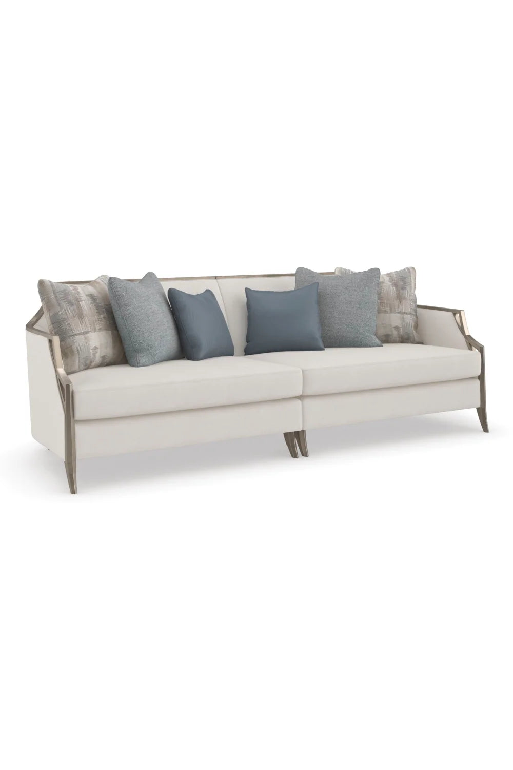 Luxury Off-White Fabric Modular Sectional Sofa Modern Italian Style for Villa