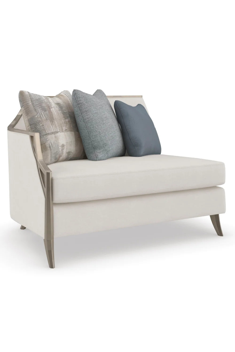 Luxury Off-White Fabric Modular Sectional Sofa Modern Italian Style for Villa