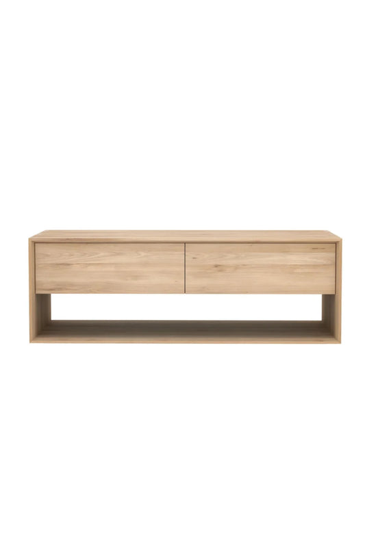 Luxury Oiled Oak TV Cupboard Modern Italian Style for Villa