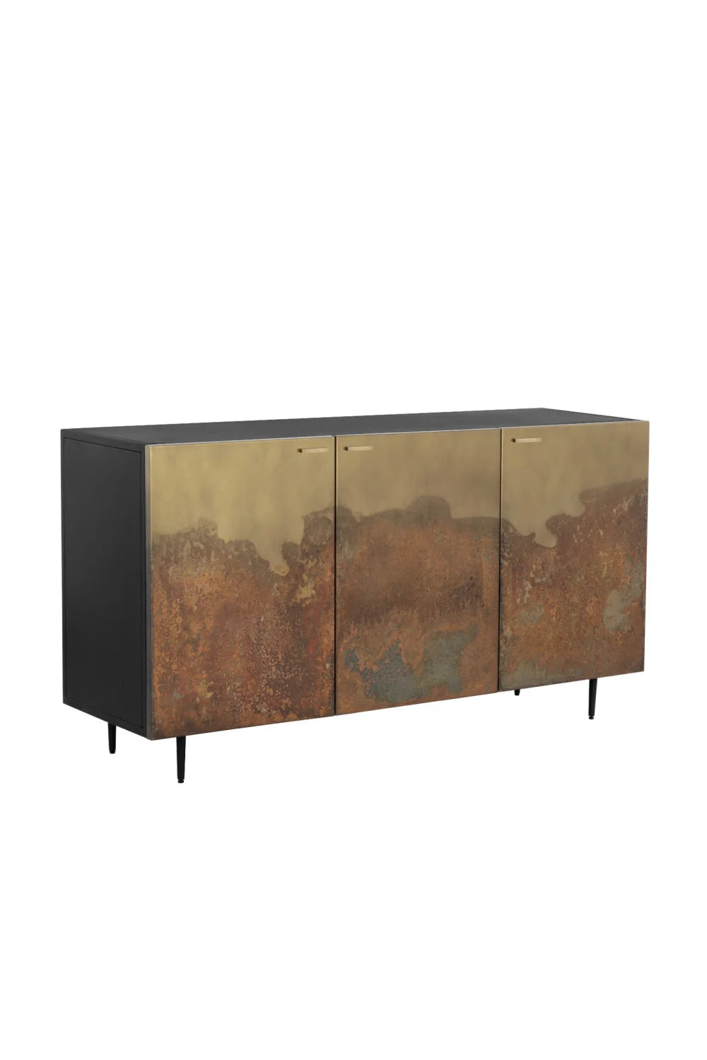 Luxury Ombre Antique Brass 3-Door Sideboard European Style for Villa