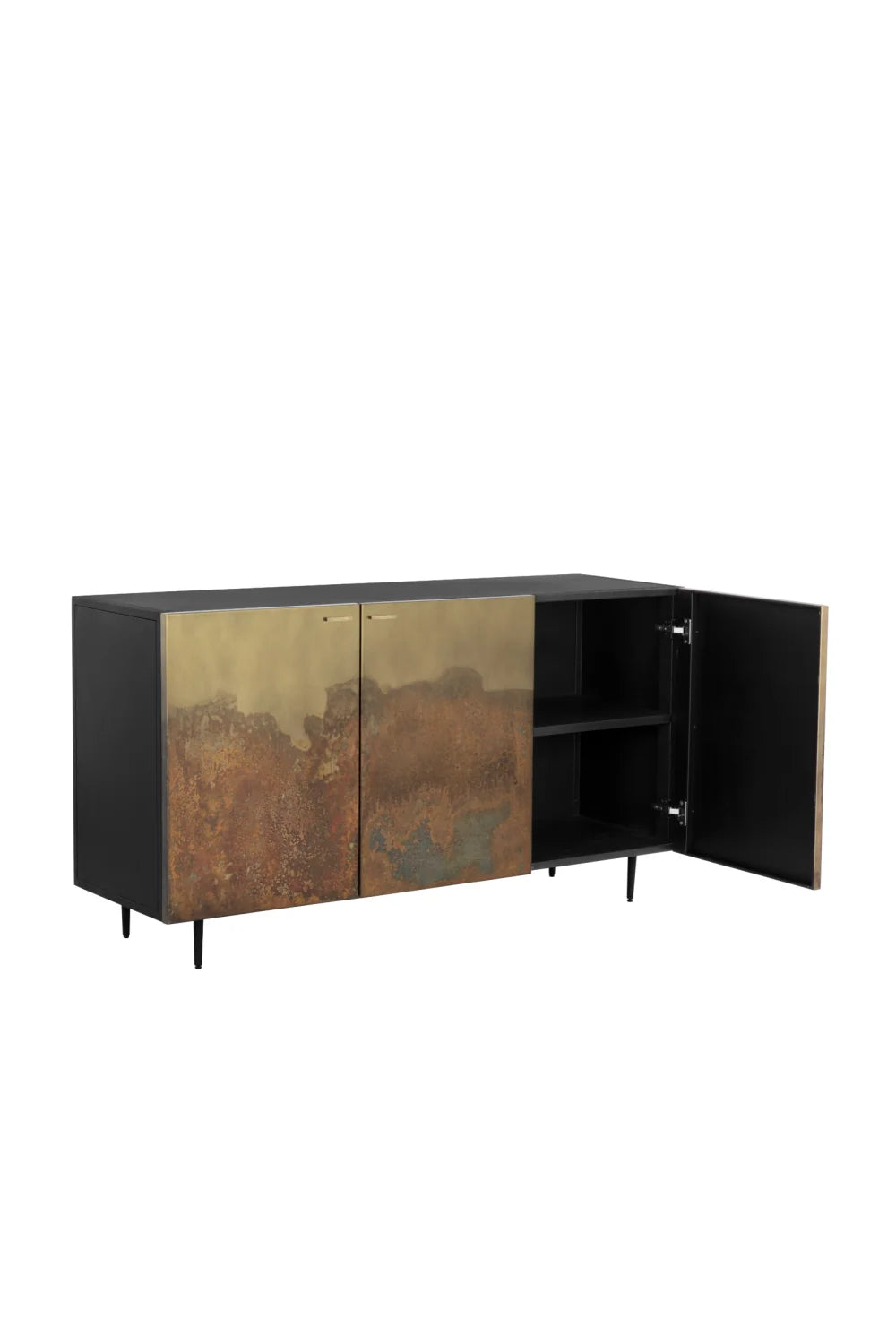 Luxury Ombre Antique Brass 3-Door Sideboard European Style for Villa