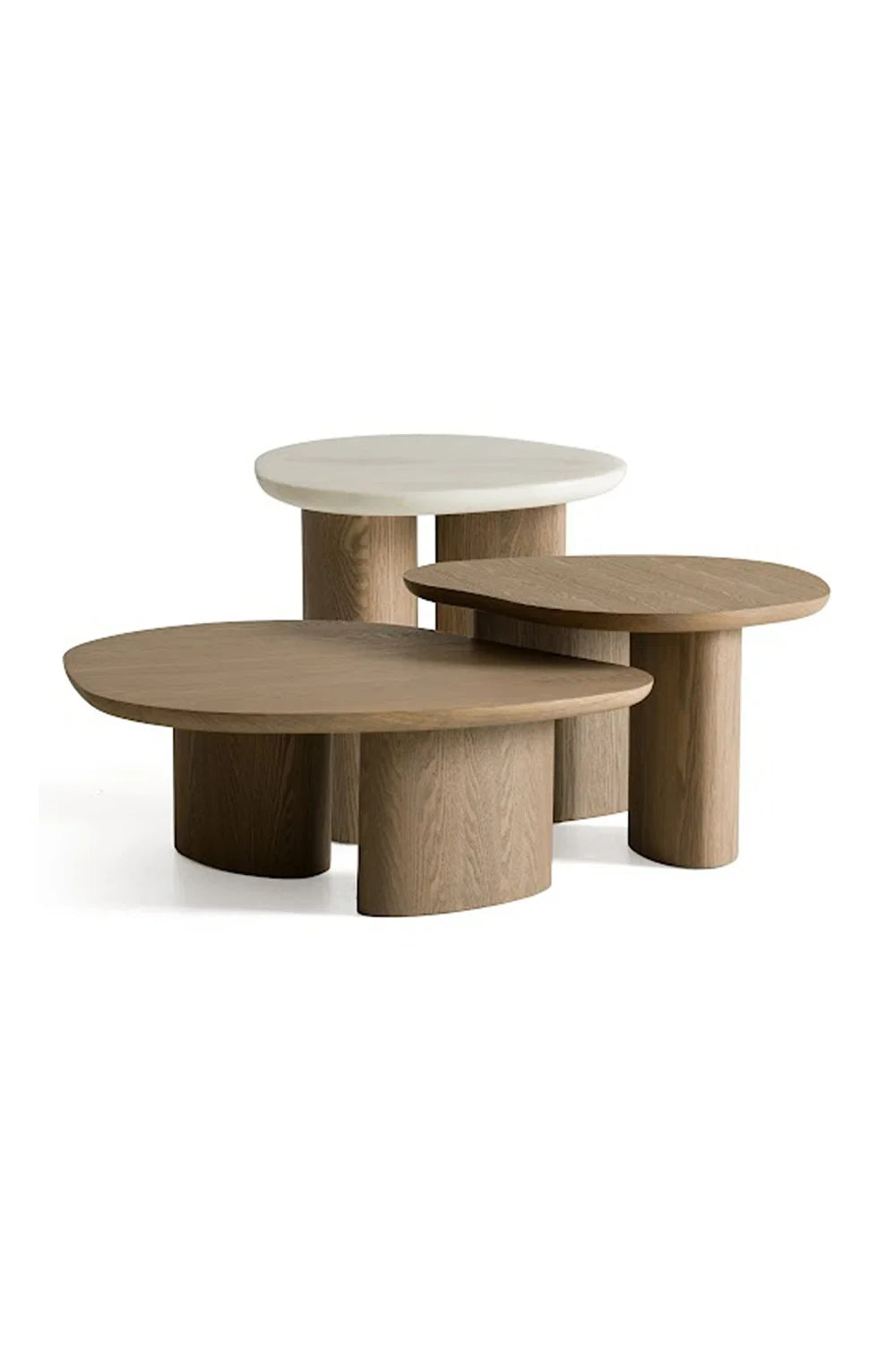 Luxury Onyx Wood Nesting Coffee Table Modern Italian Style for Villa