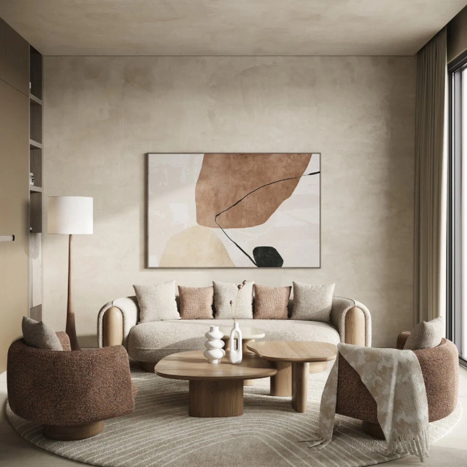 Luxury Onyx Wood Nesting Coffee Table Modern Italian Style for Villa