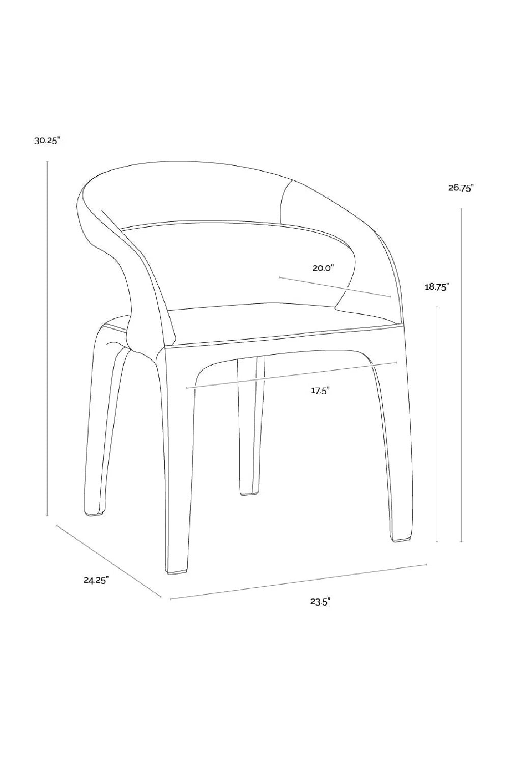 Luxury Open-Back Modern Dining Armchair European Style for Villa