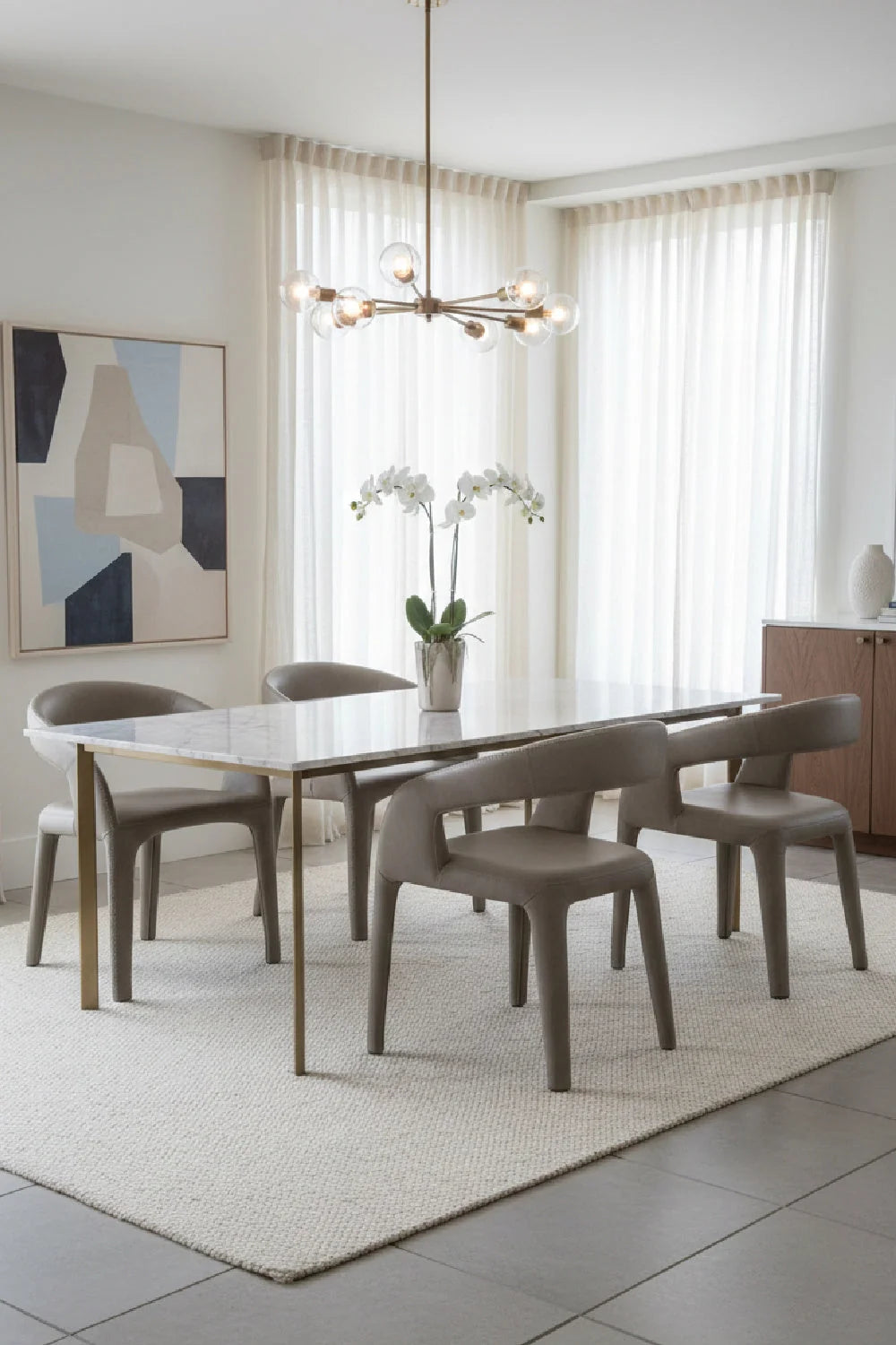Luxury Open-Back Modern Dining Armchair European Style for Villa