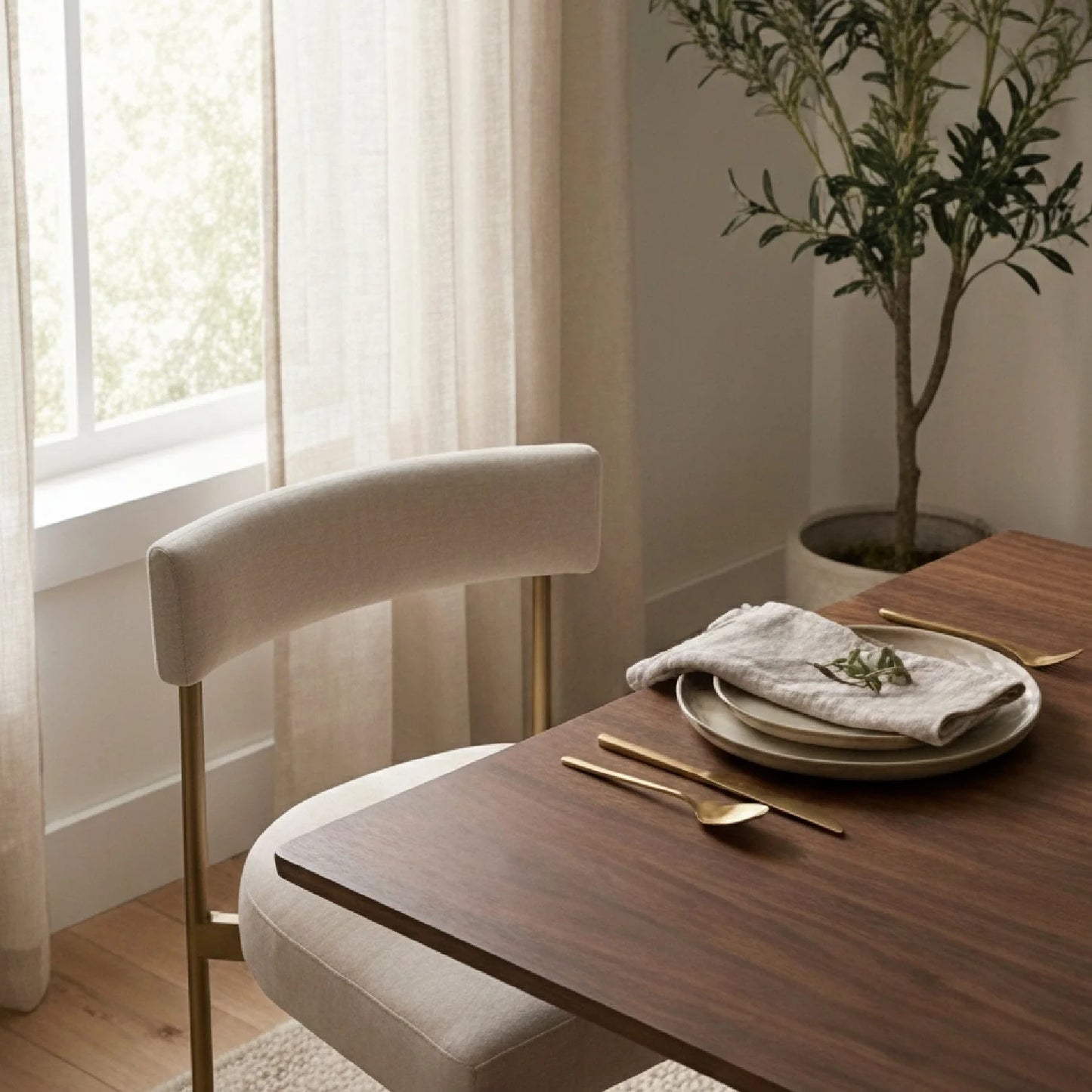 Luxury Open-Back Modern Dining Chair European Style for Villa