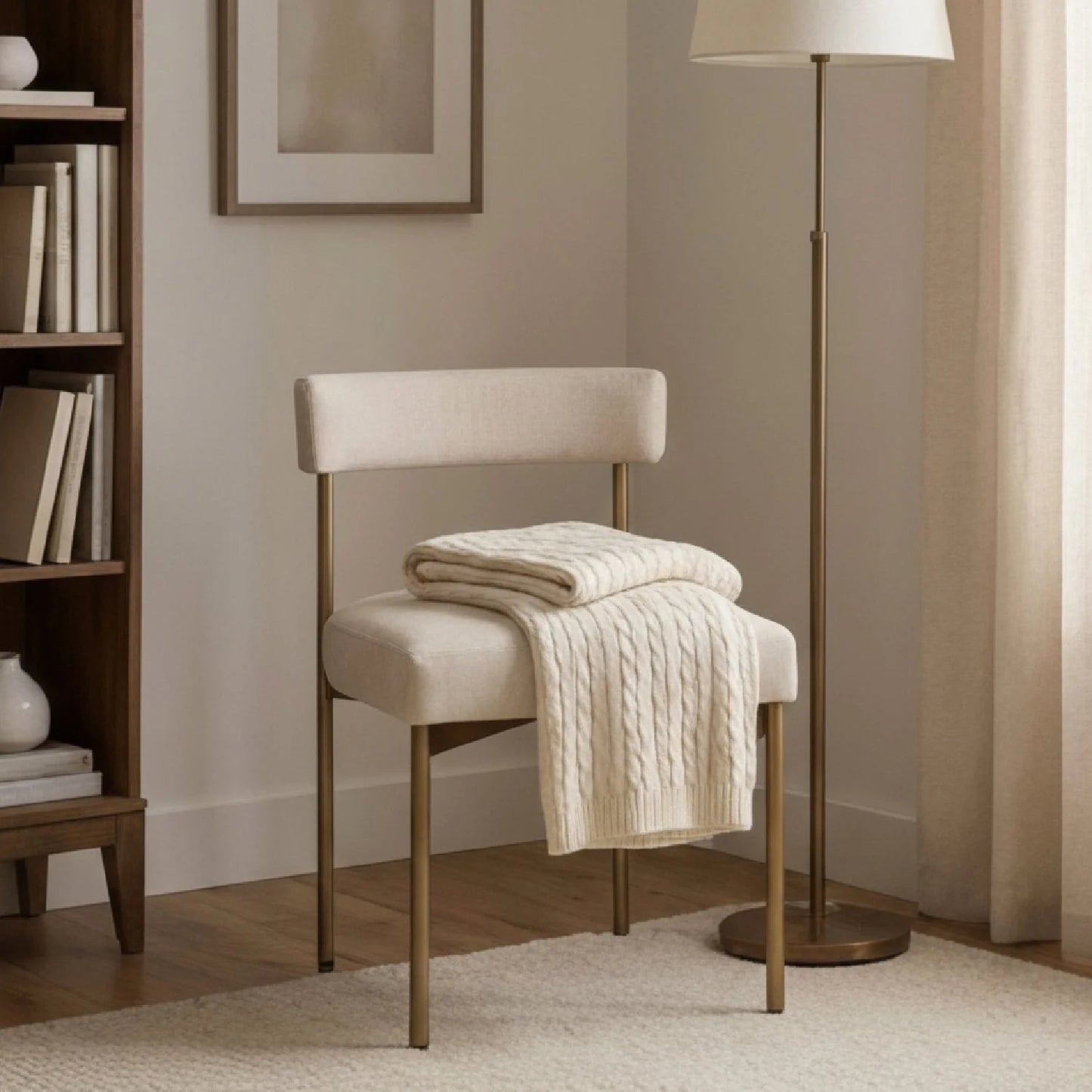 Luxury Open-Back Modern Dining Chair European Style for Villa