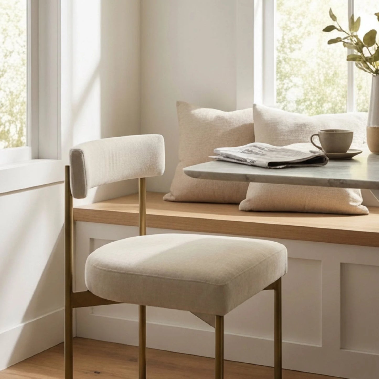 Luxury Open-Back Modern Dining Chair European Style for Villa