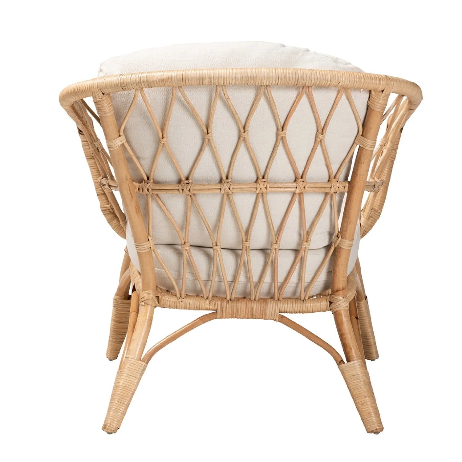 Luxury Openwork Rattan Accent Chair Modern Italian Style for Villa