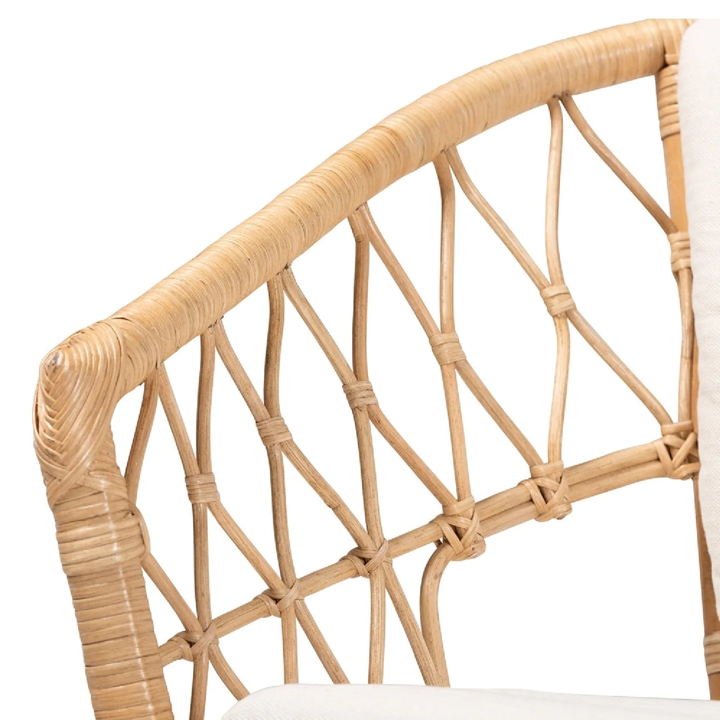 Luxury Openwork Rattan Accent Chair Modern Italian Style for Villa