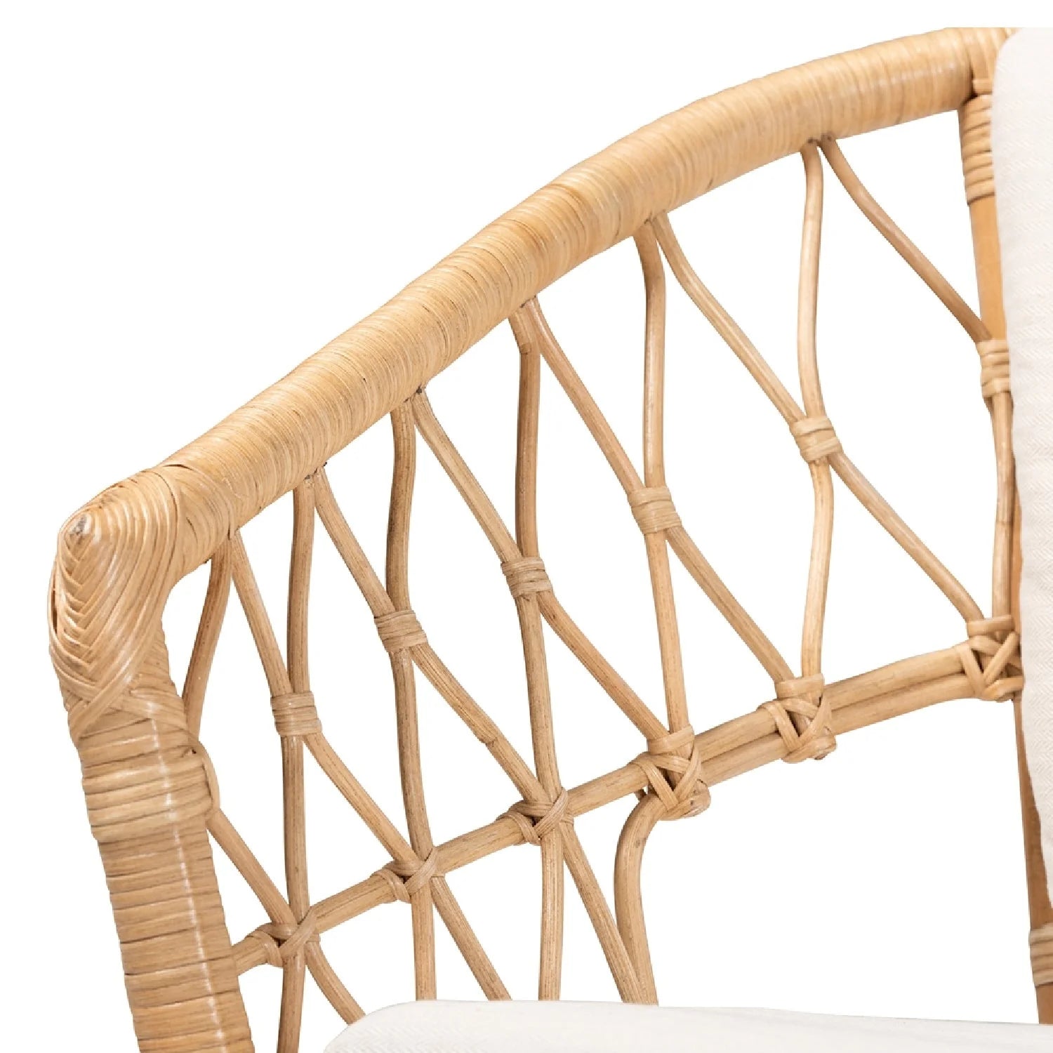 Luxury Openwork Rattan Accent Chair Modern Italian Style for Villa