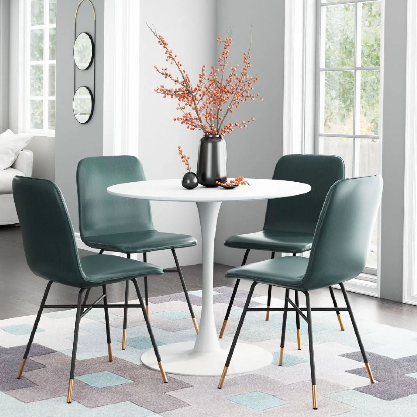 Luxury Opus Round Pedestal Dining Table Modern Italian Style for Villa