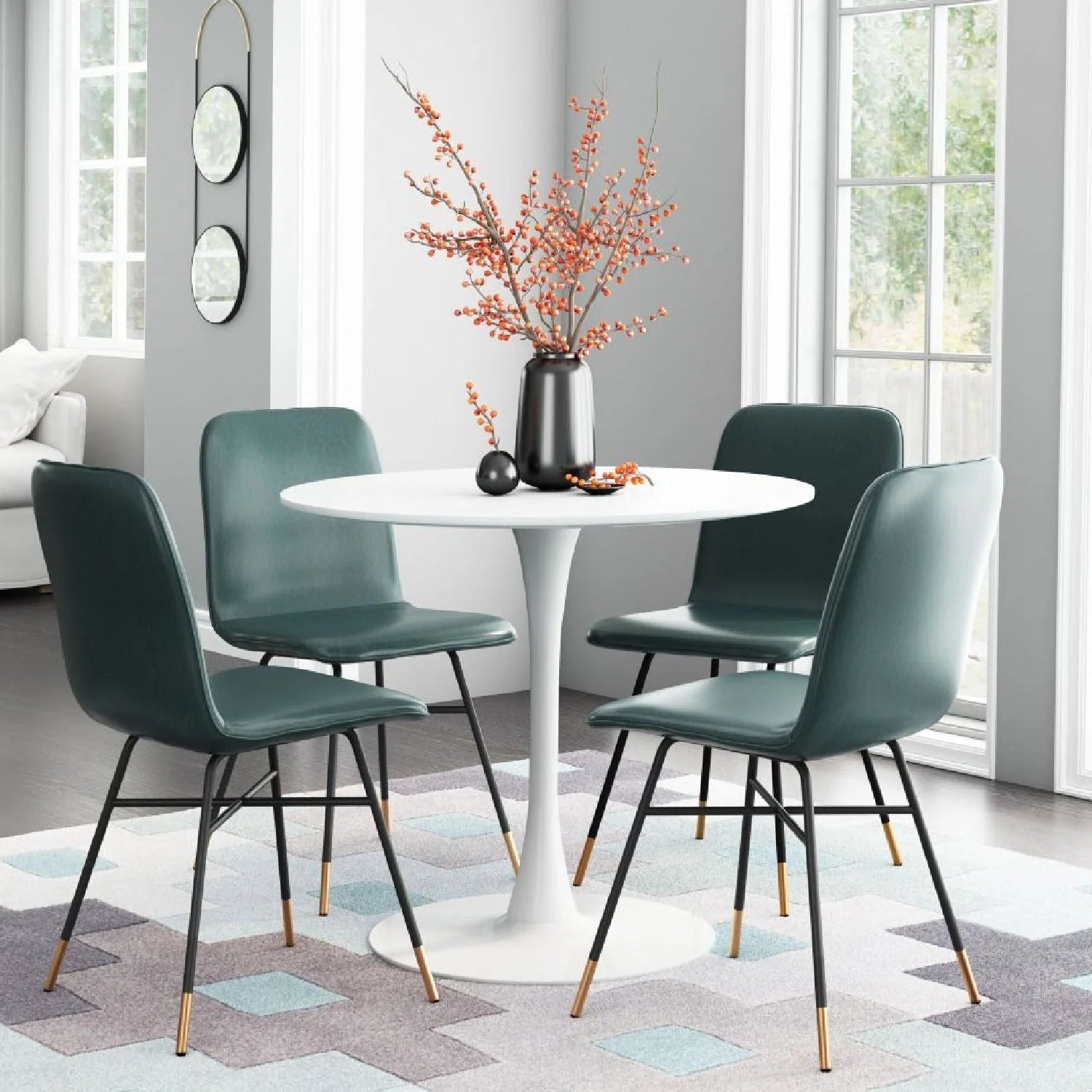 Luxury Opus Round Pedestal Dining Table Modern Italian Style for Villa