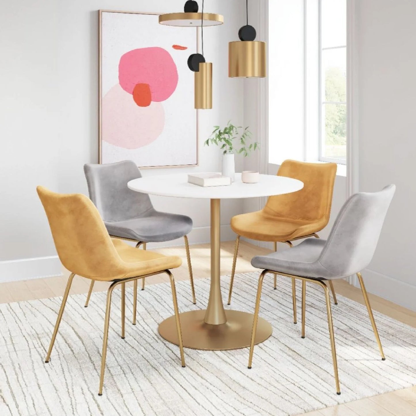 Luxury Opus Round Pedestal Dining Table Modern Italian Style for Villa