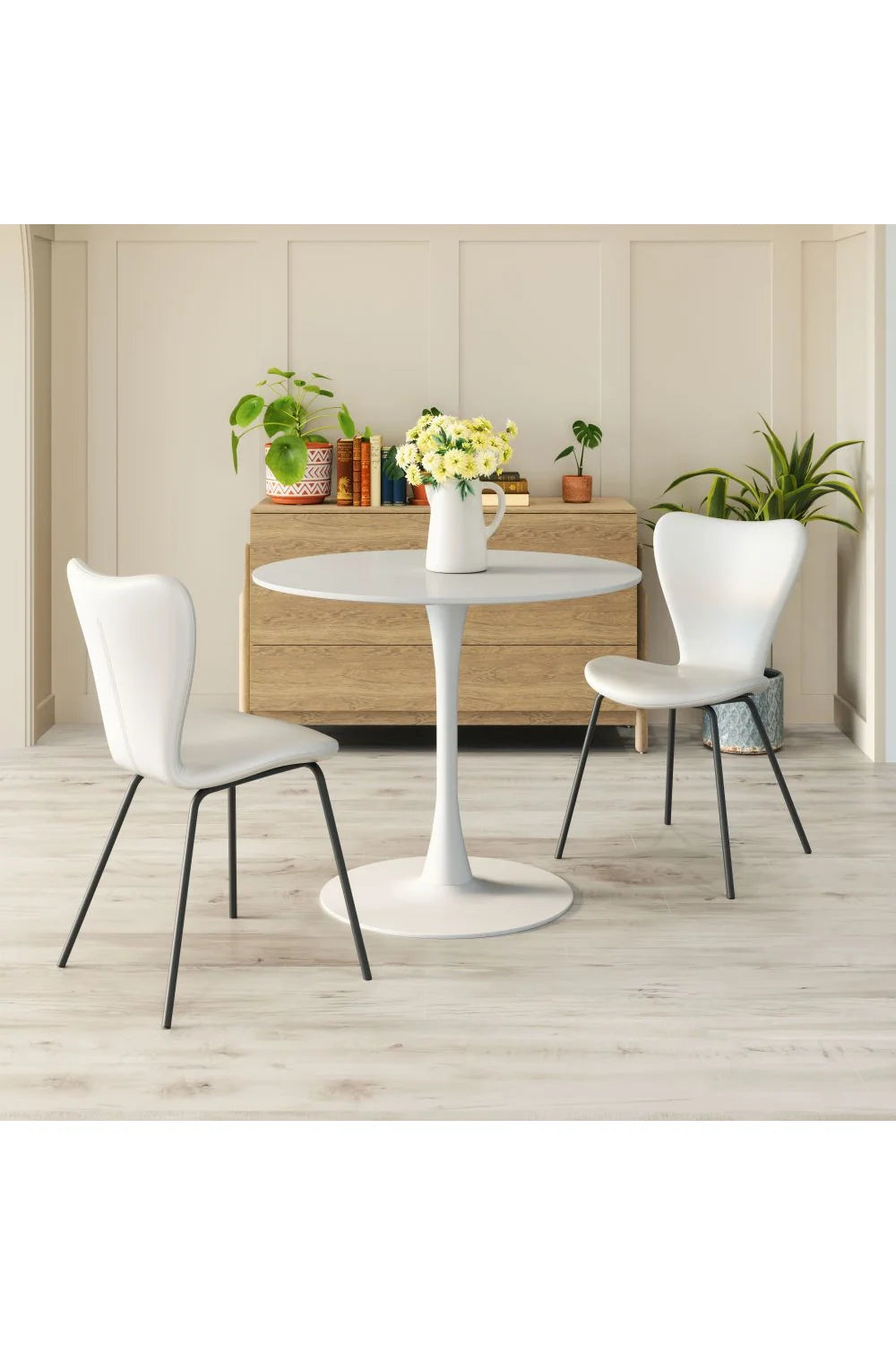Luxury Opus Round Pedestal Dining Table Modern Italian Style for Villa