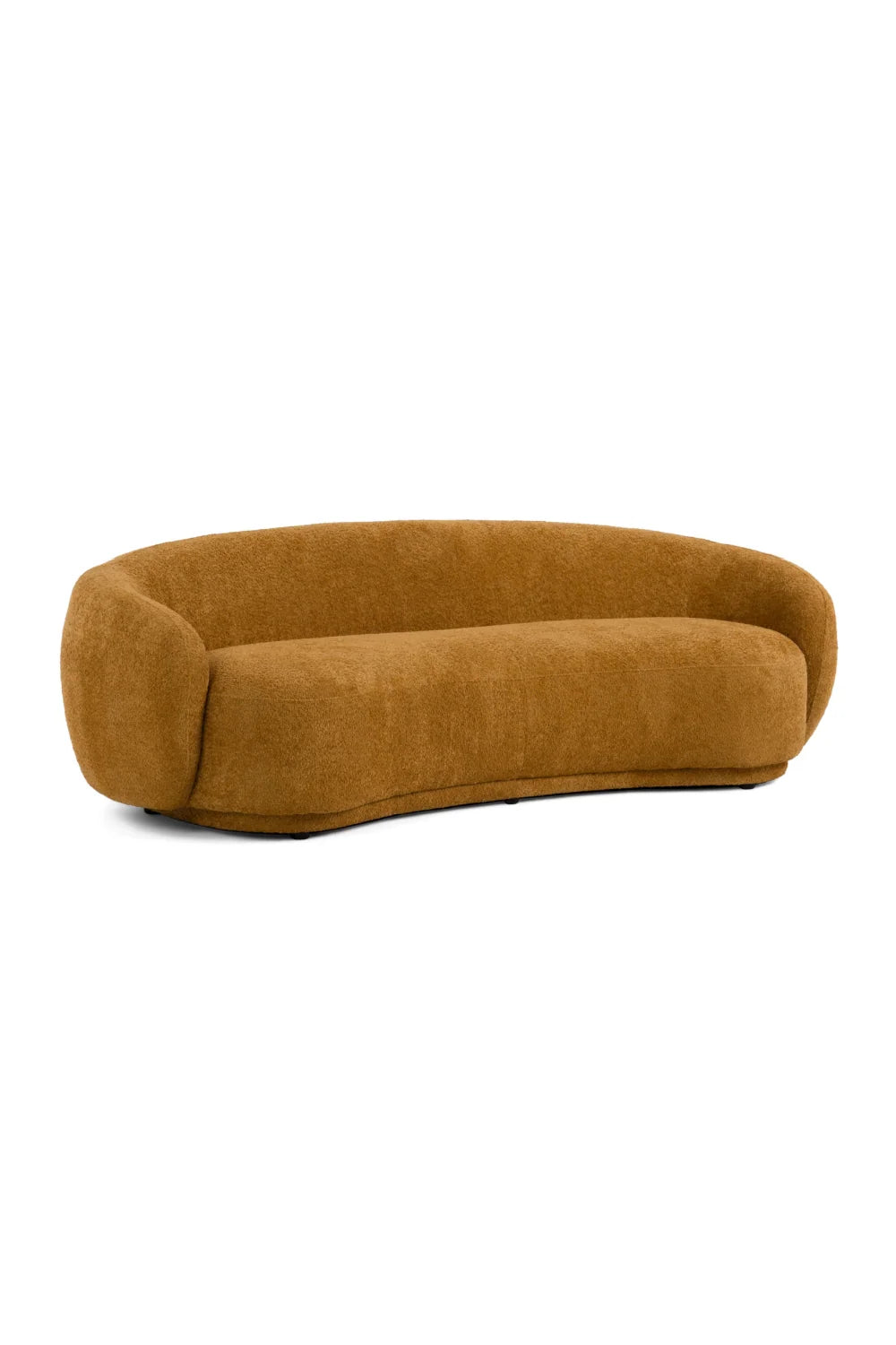 Luxury Orange Fabric 3-Seater Sofa Modern Italian Style for Villa