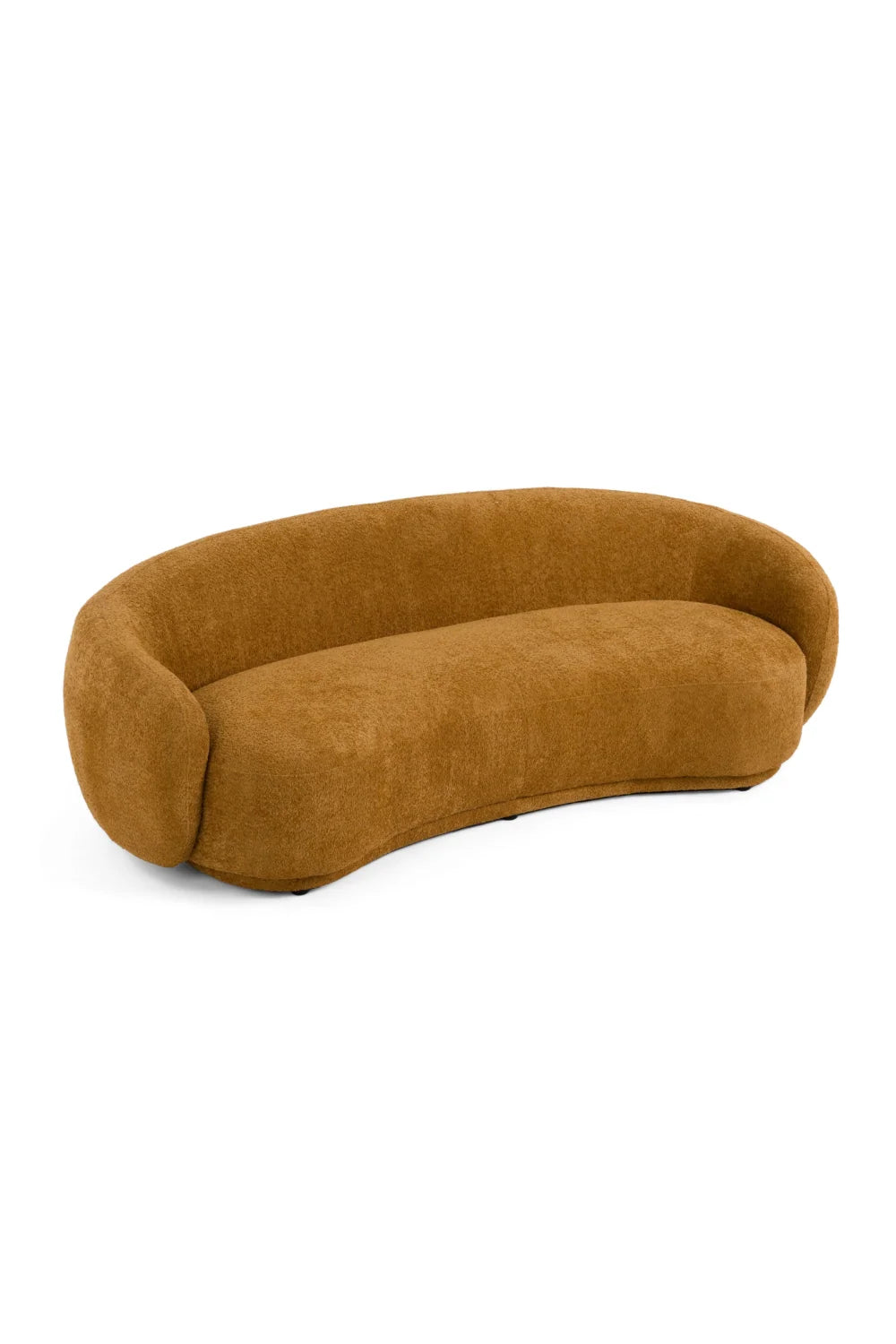 Luxury Orange Fabric 3-Seater Sofa Modern Italian Style for Villa