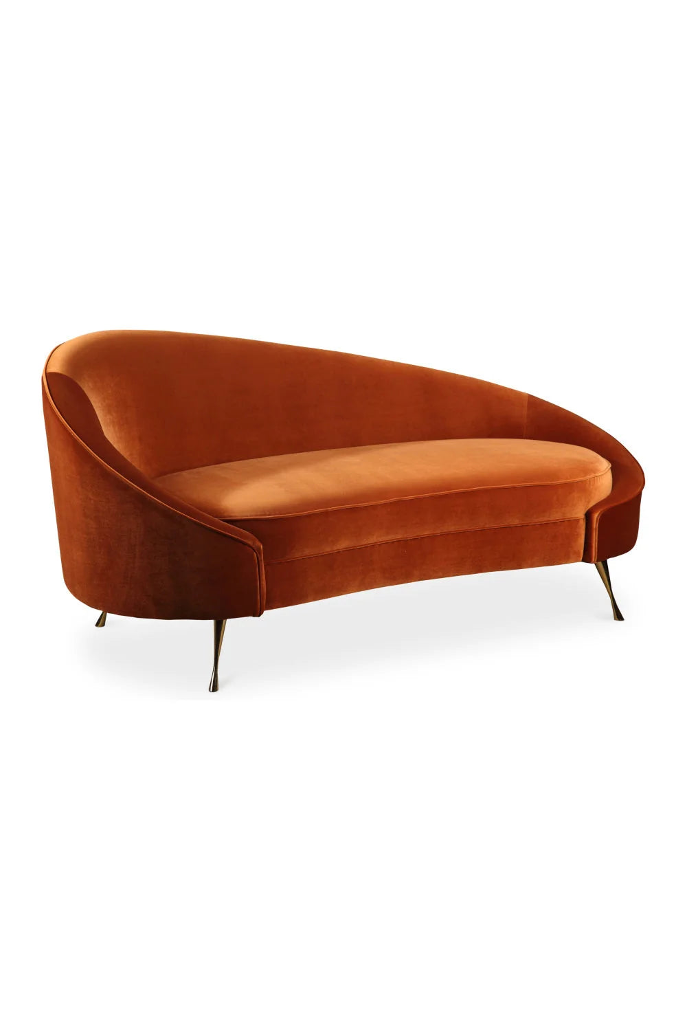Luxury Orange Fabric Accent Chaise Modern Italian Style for Villa