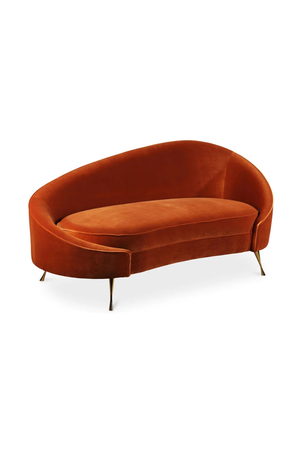 Luxury Orange Fabric Accent Chaise Modern Italian Style for Villa
