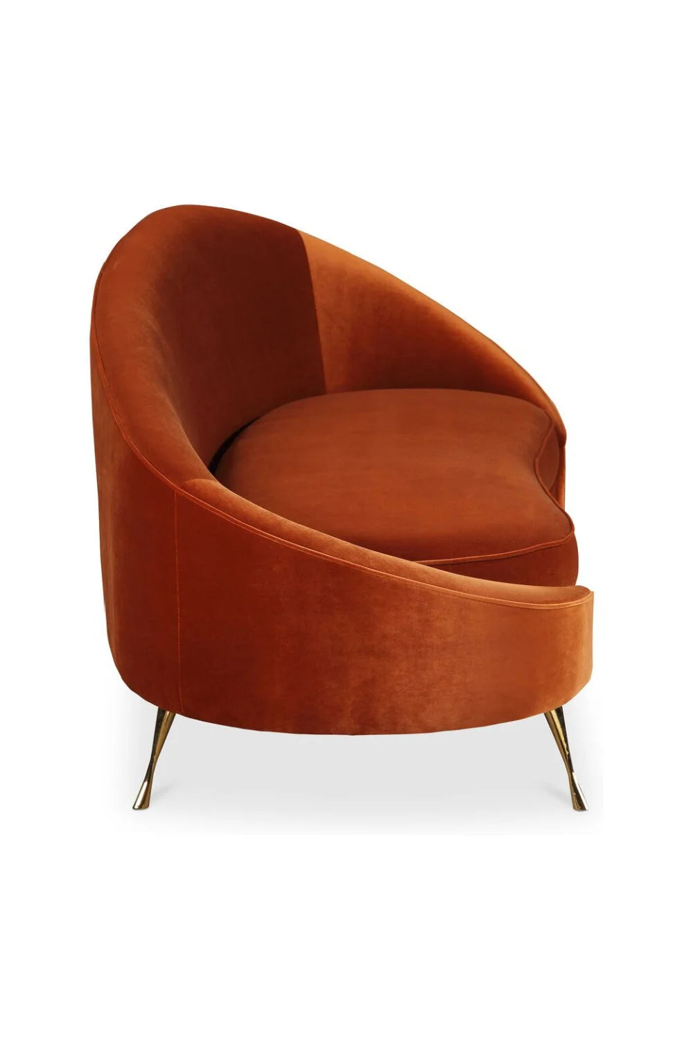 Luxury Orange Fabric Accent Chaise Modern Italian Style for Villa