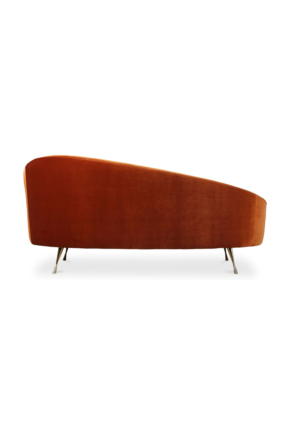 Luxury Orange Fabric Accent Chaise Modern Italian Style for Villa