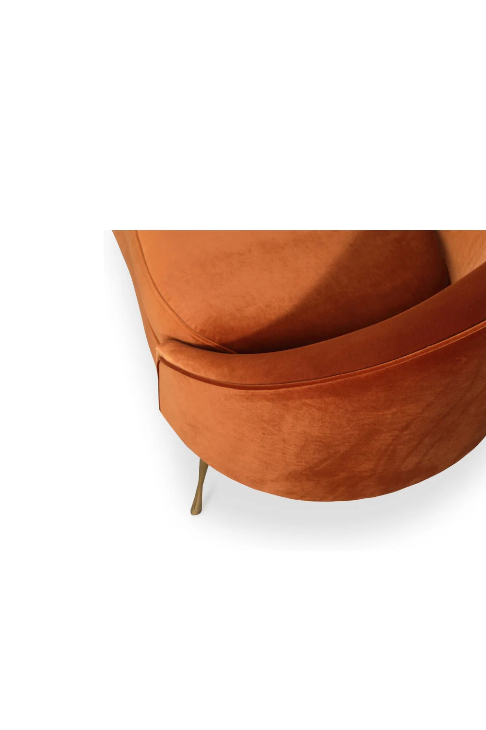 Luxury Orange Fabric Accent Chaise Modern Italian Style for Villa