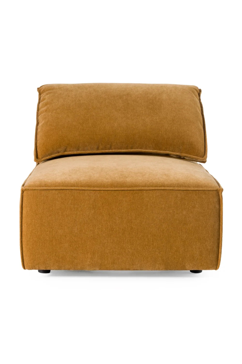 Luxury Orange Fabric Armless Sectional Sofa Modern Italian Style for Villa