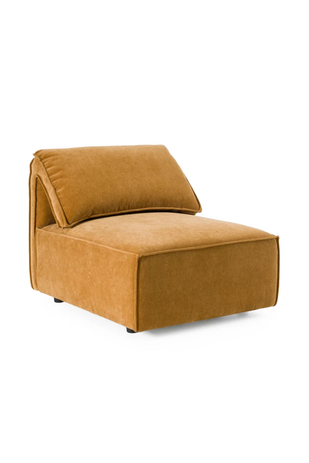 Luxury Orange Fabric Armless Sectional Sofa Modern Italian Style for Villa