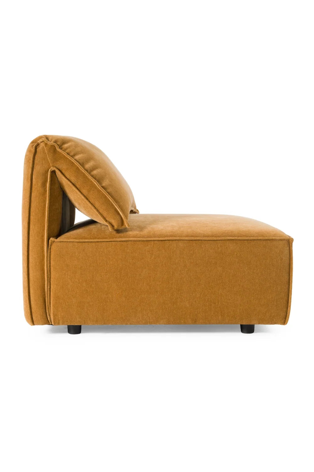 Luxury Orange Fabric Armless Sectional Sofa Modern Italian Style for Villa
