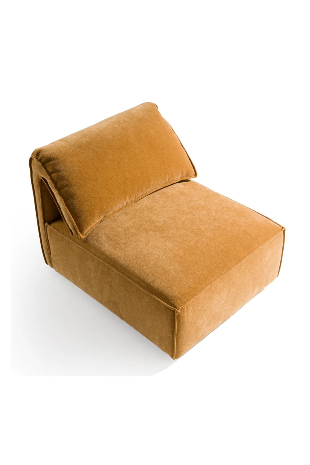 Luxury Orange Fabric Armless Sectional Sofa Modern Italian Style for Villa