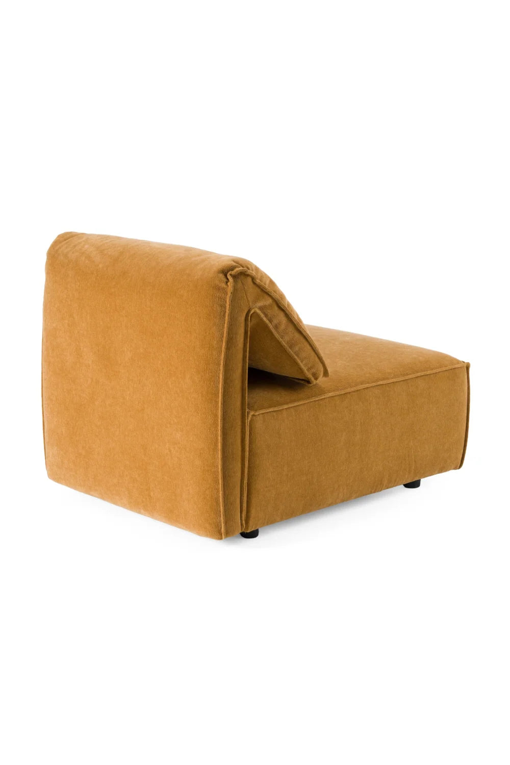 Luxury Orange Fabric Armless Sectional Sofa Modern Italian Style for Villa