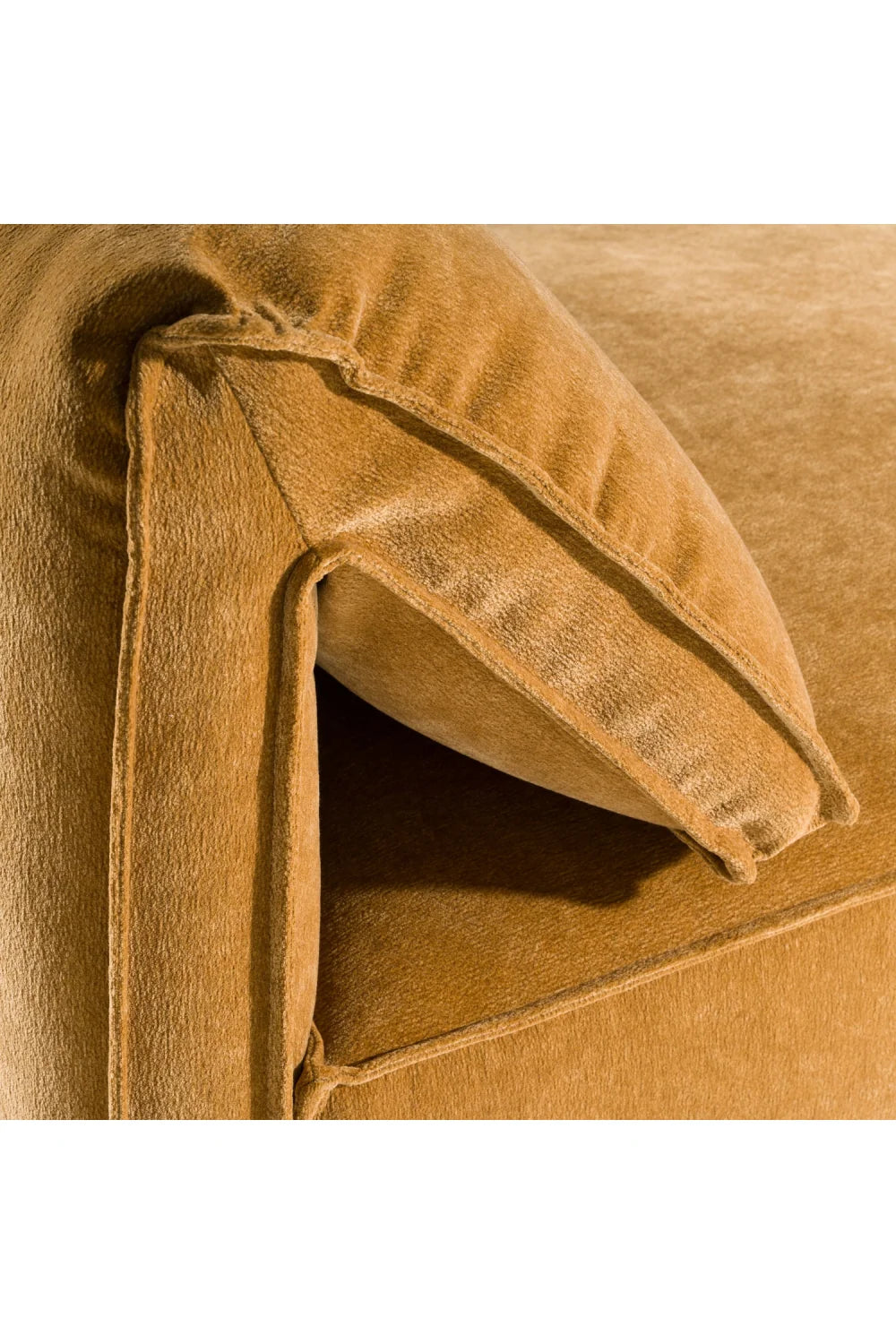 Luxury Orange Fabric Armless Sectional Sofa Modern Italian Style for Villa