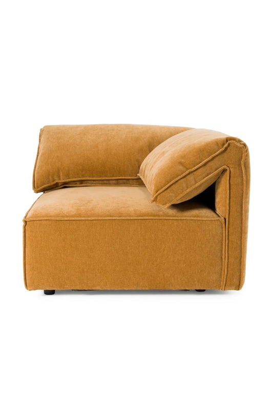Luxury Orange Fabric Corner Chair Modern Italian Style for Villa
