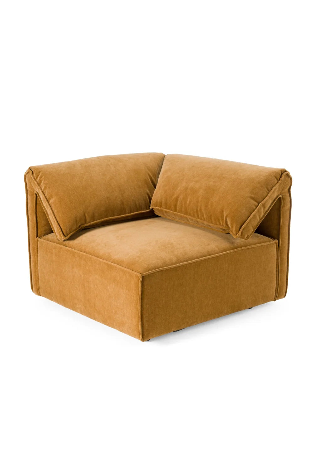 Luxury Orange Fabric Corner Chair Modern Italian Style for Villa