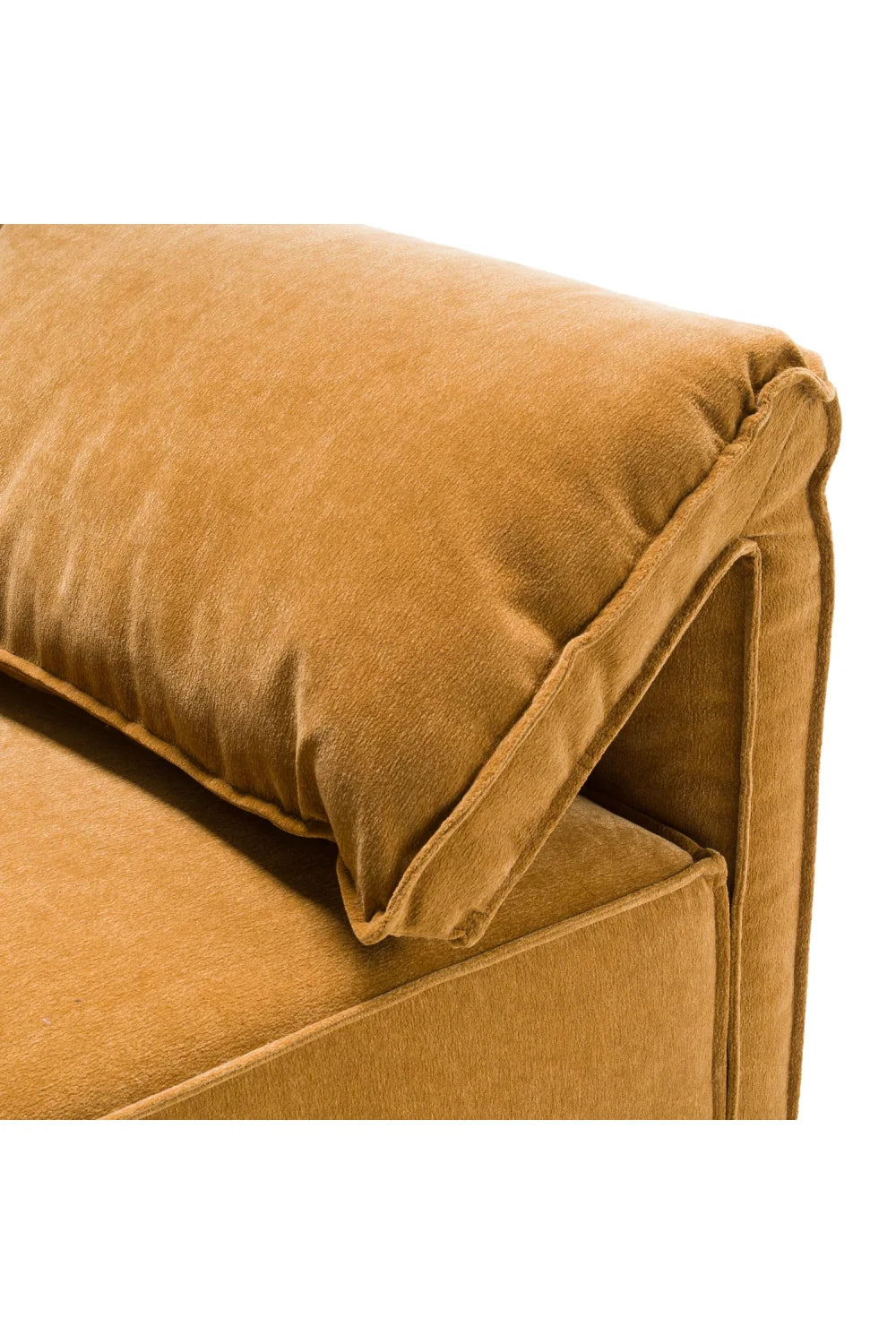 Luxury Orange Fabric Corner Chair Modern Italian Style for Villa