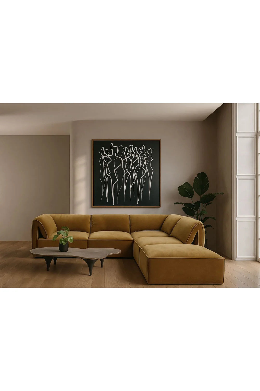 Luxury Orange Fabric Corner Chair Modern Italian Style for Villa