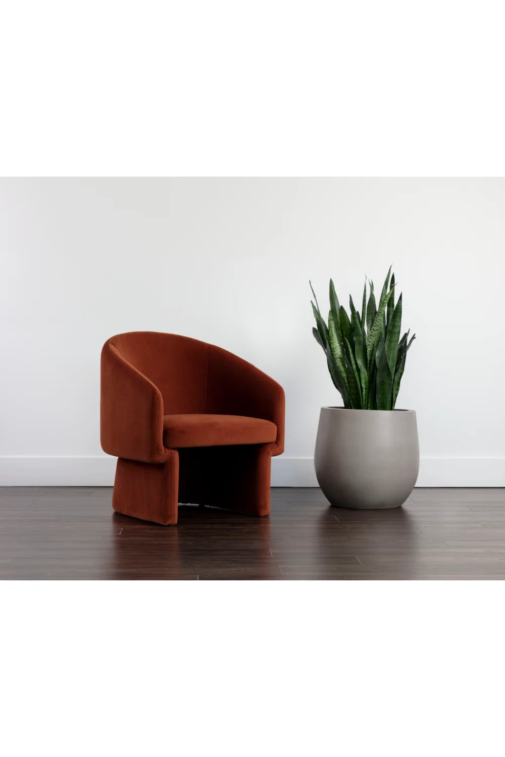 Luxury Orange Fabric Lounge Chair Modern Italian Style for Villa