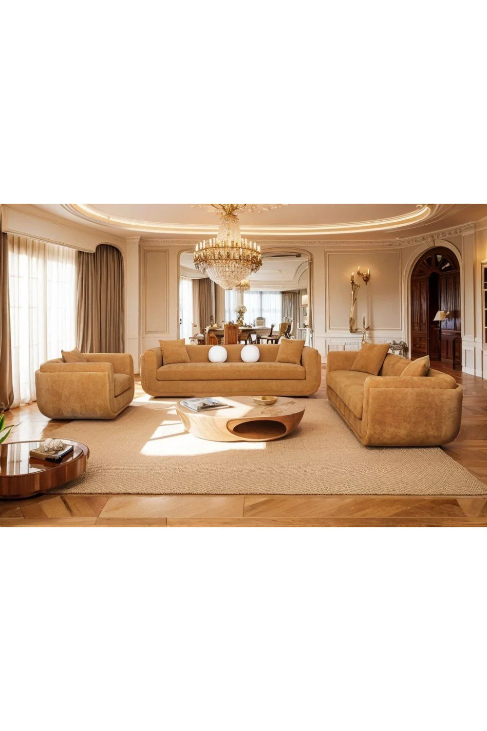 Luxury Orange Fabric Lounge Chair Modern Italian Style for Villa