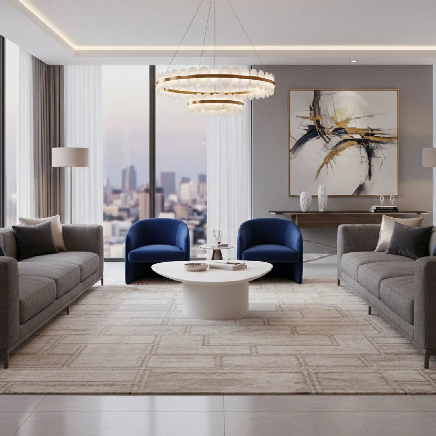 Luxury Organic Lacquered Coffee Table Modern Italian Style for Villa