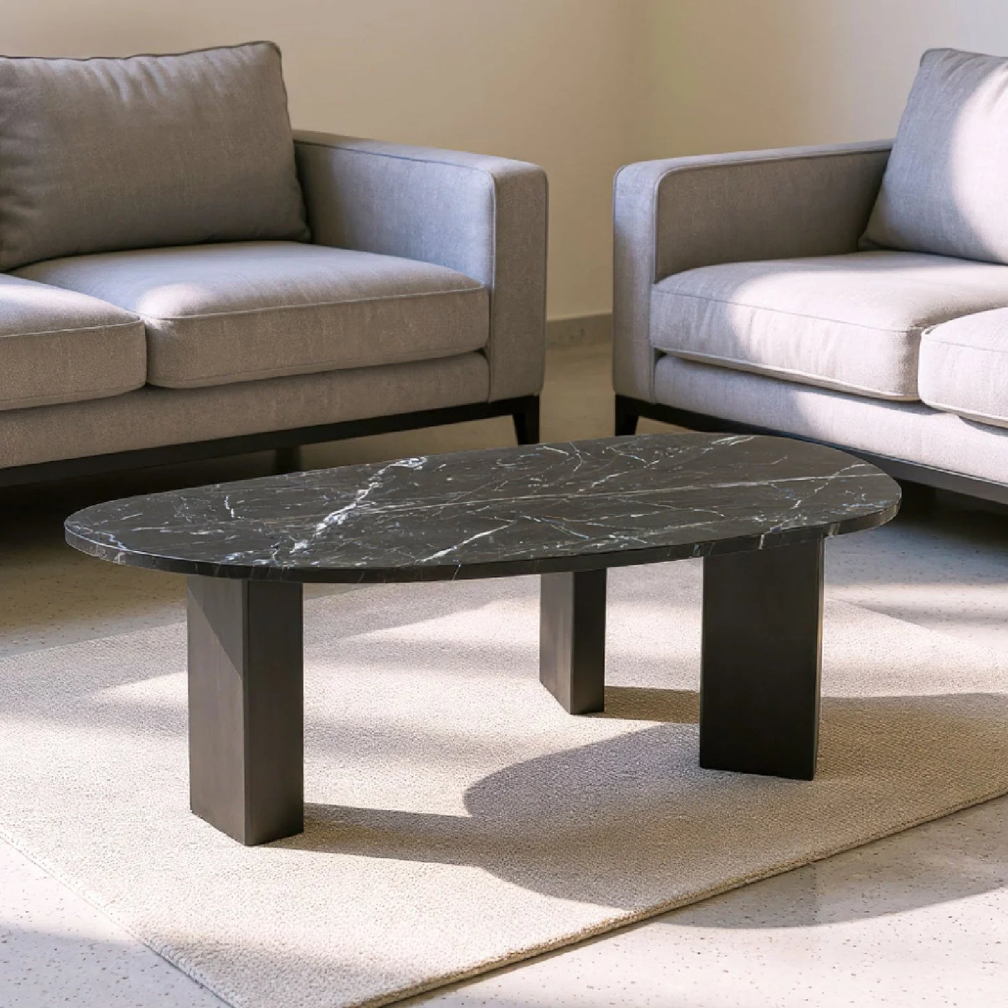 Luxury Organic-Shaped Marble Coffee Table Modern Italian Style for Villa