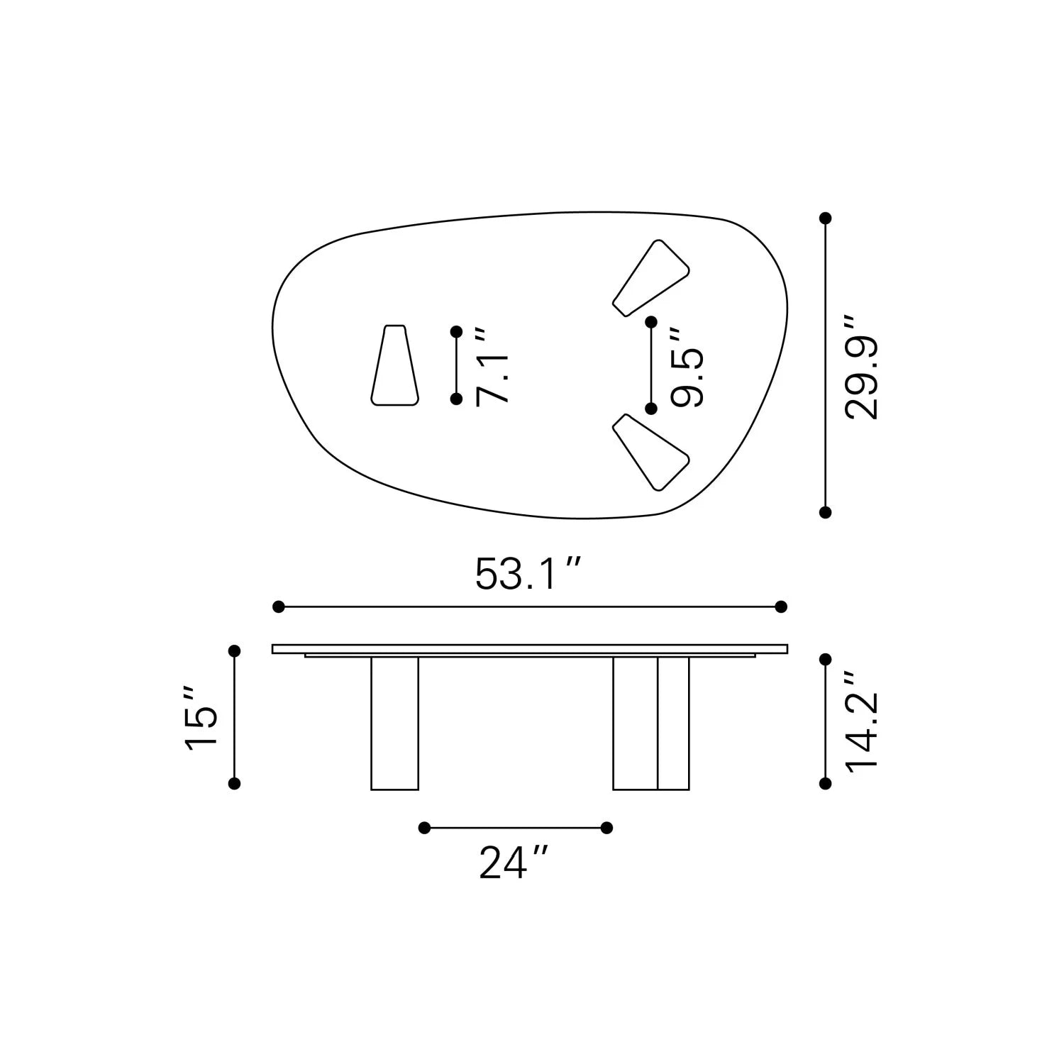 Luxury Organic-Shaped Marble Coffee Table Modern Italian Style for Villa