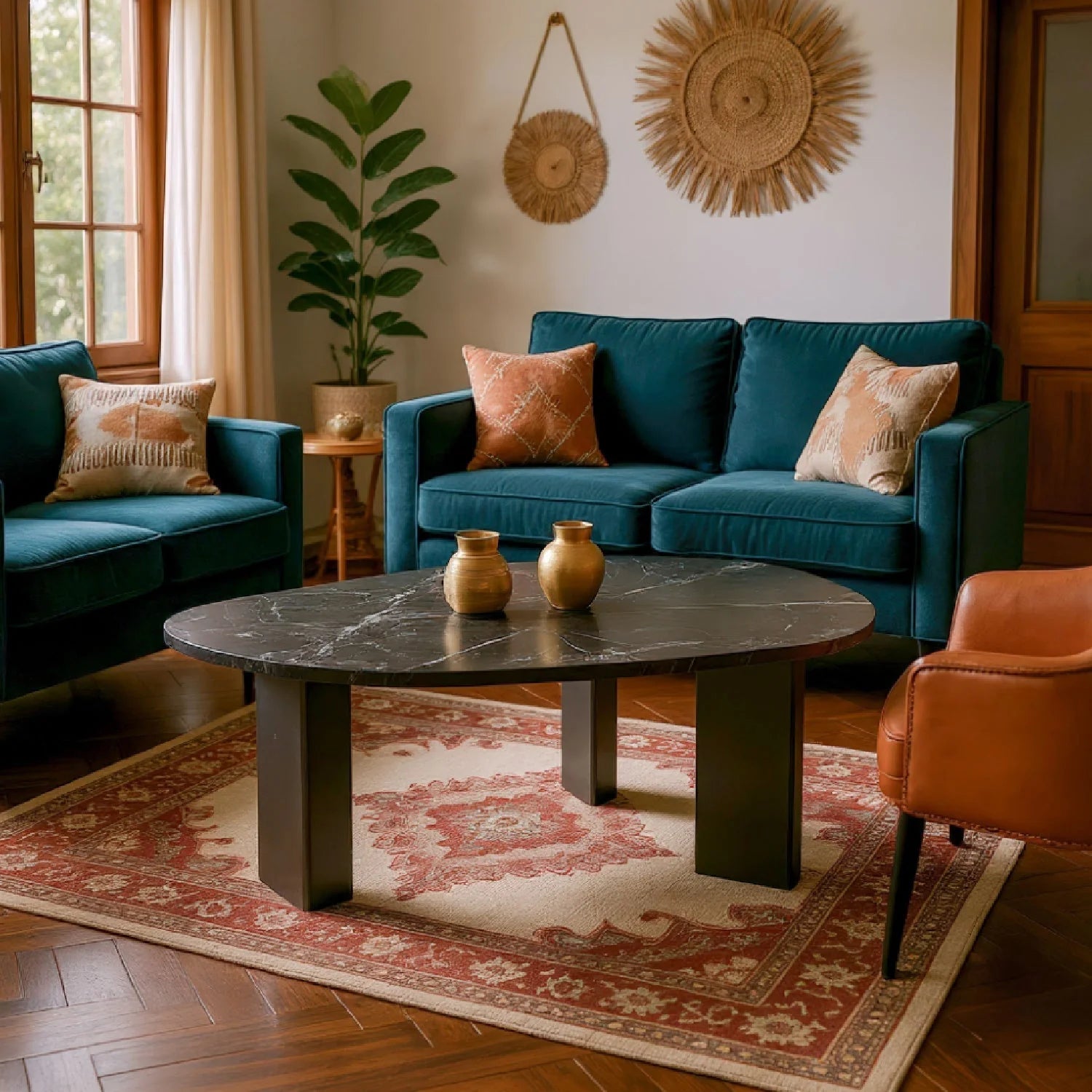 Luxury Organic-Shaped Marble Coffee Table Modern Italian Style for Villa