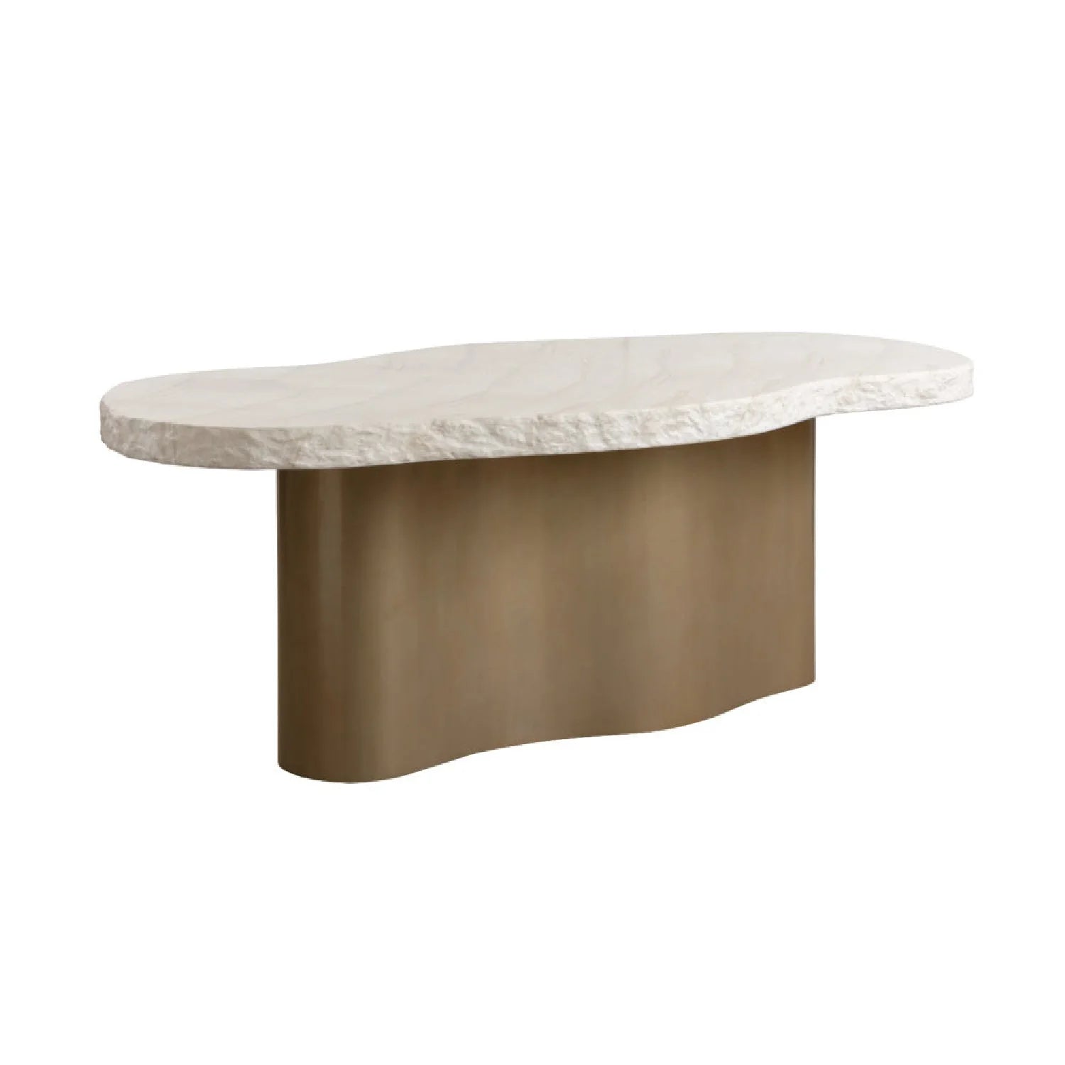 Luxury Organic Travertine Concrete Dining Table Modern Italian Style for Villa
