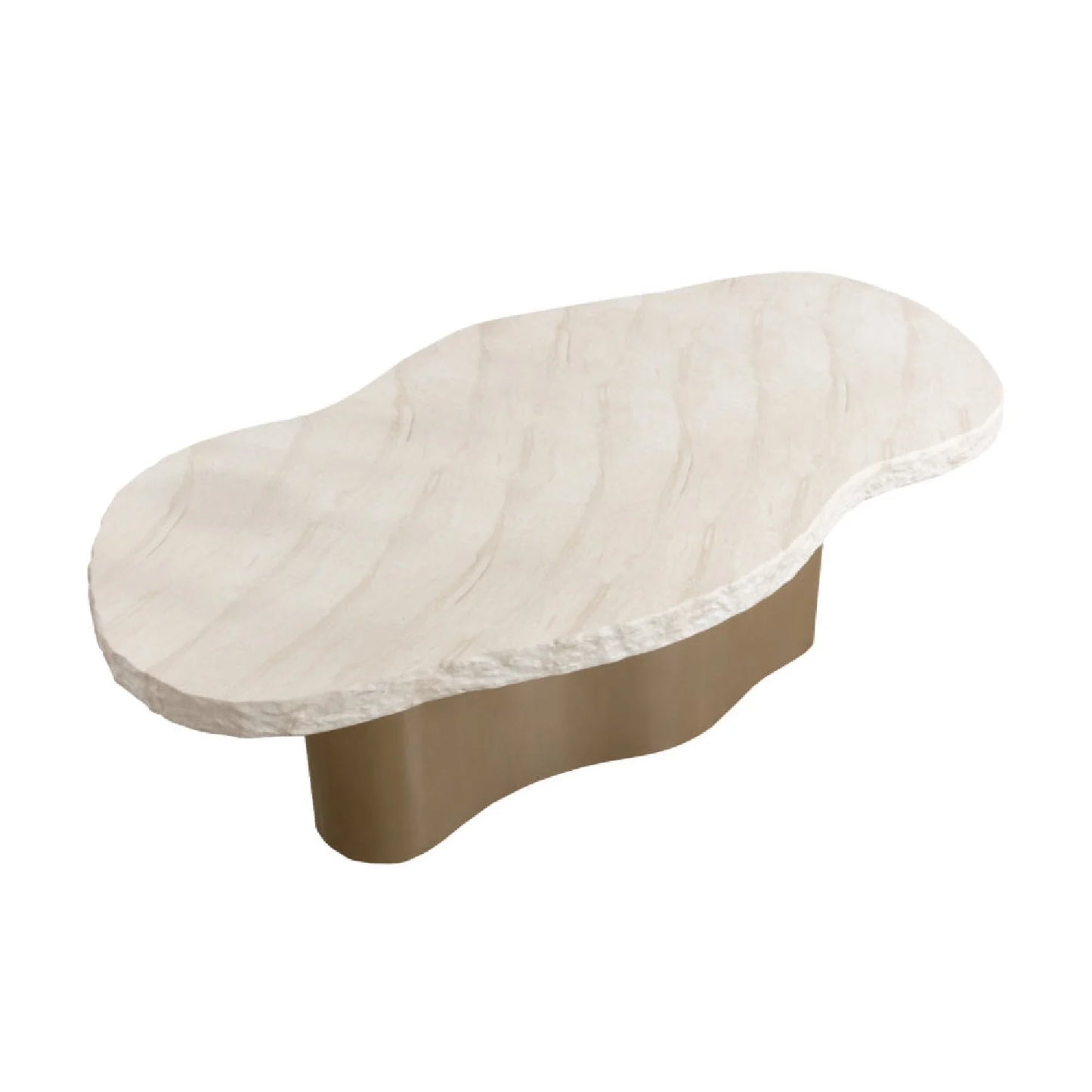 Luxury Organic Travertine Concrete Dining Table Modern Italian Style for Villa