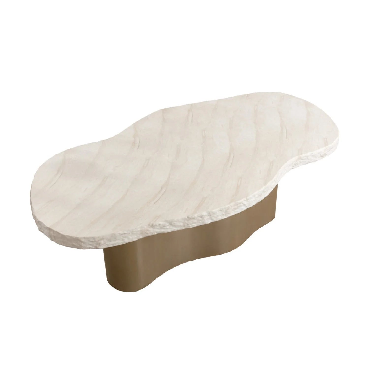 Luxury Organic Travertine Concrete Dining Table Modern Italian Style for Villa