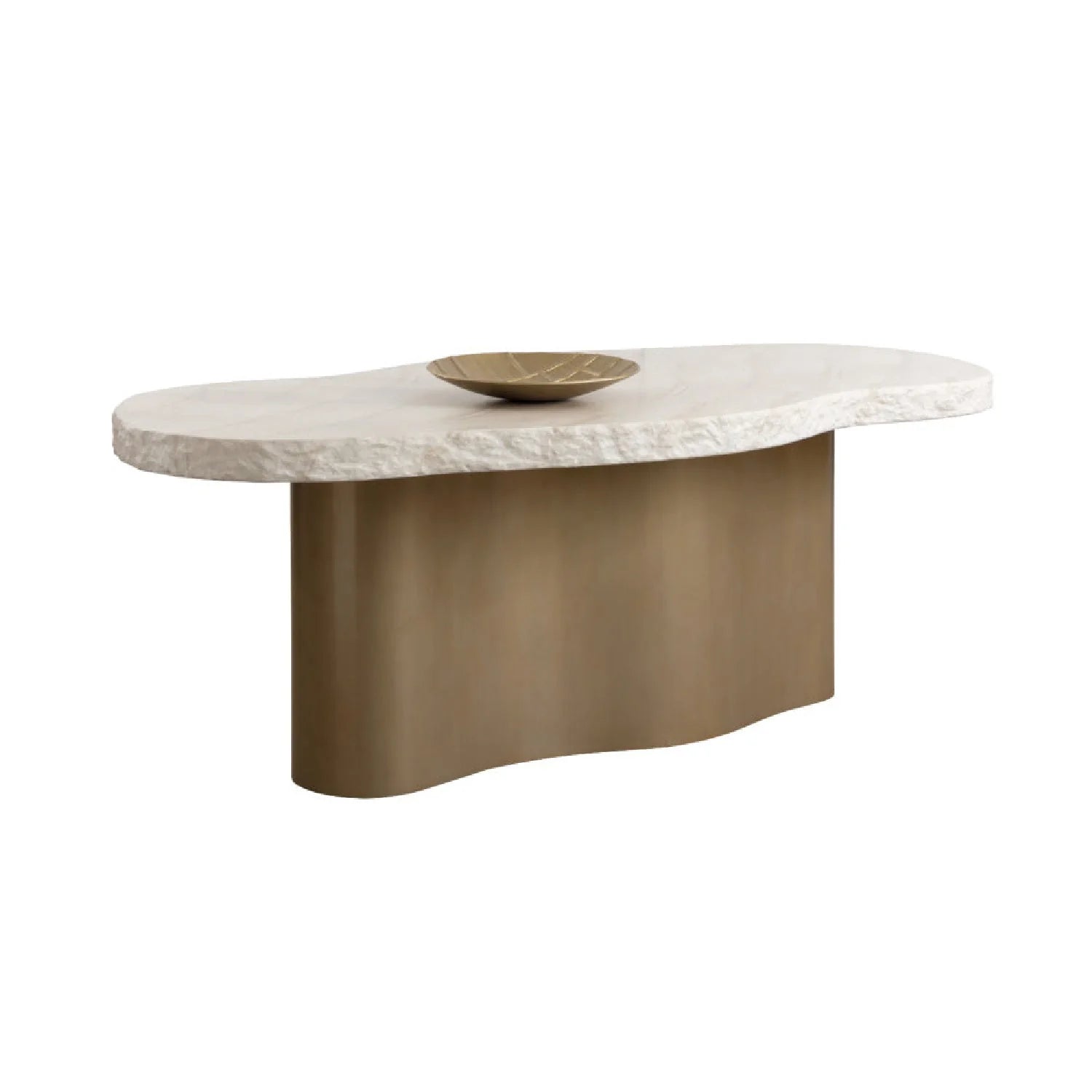 Luxury Organic Travertine Concrete Dining Table Modern Italian Style for Villa