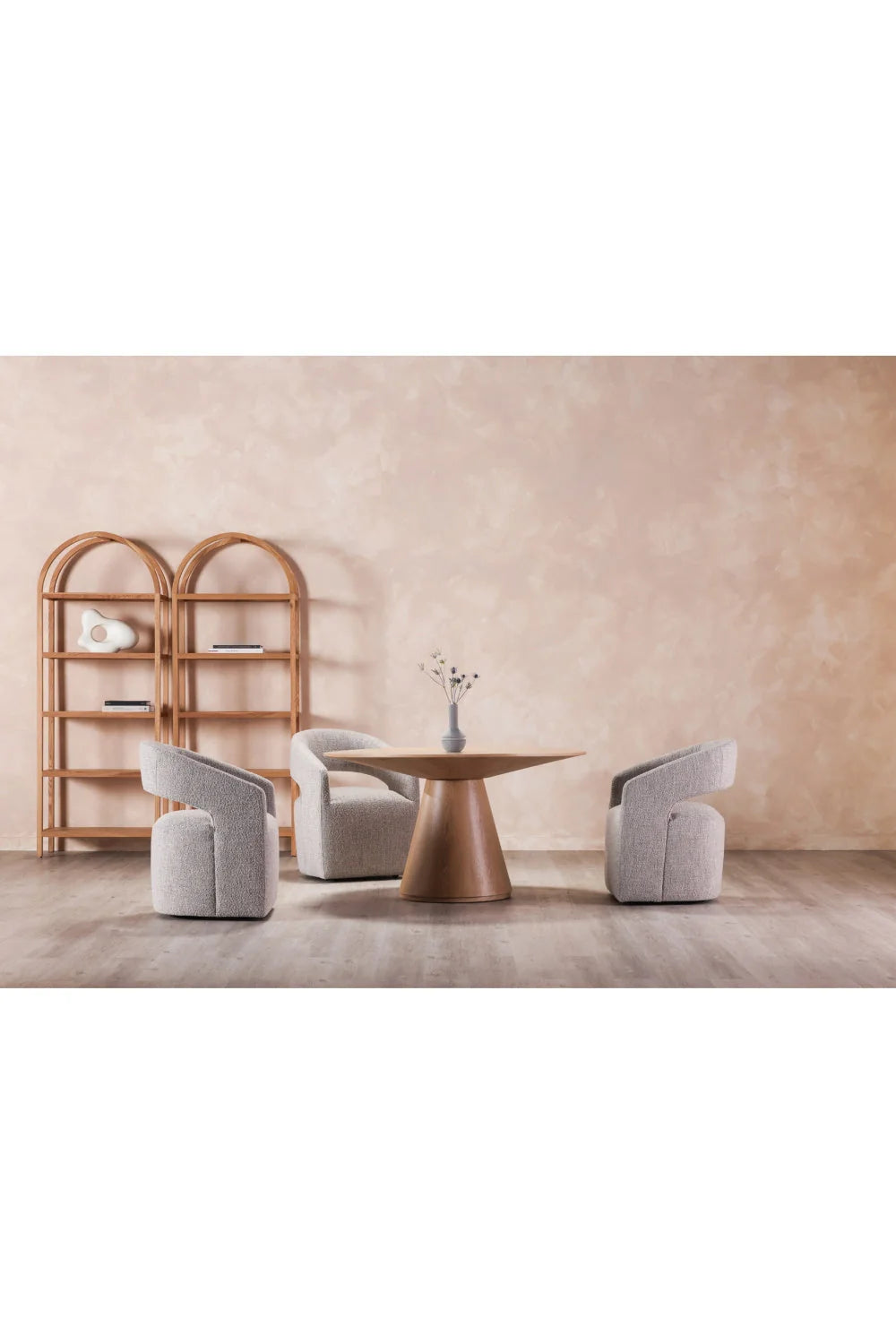 Luxury Otago Round Oak Dining Table Modern Italian Style for Villa