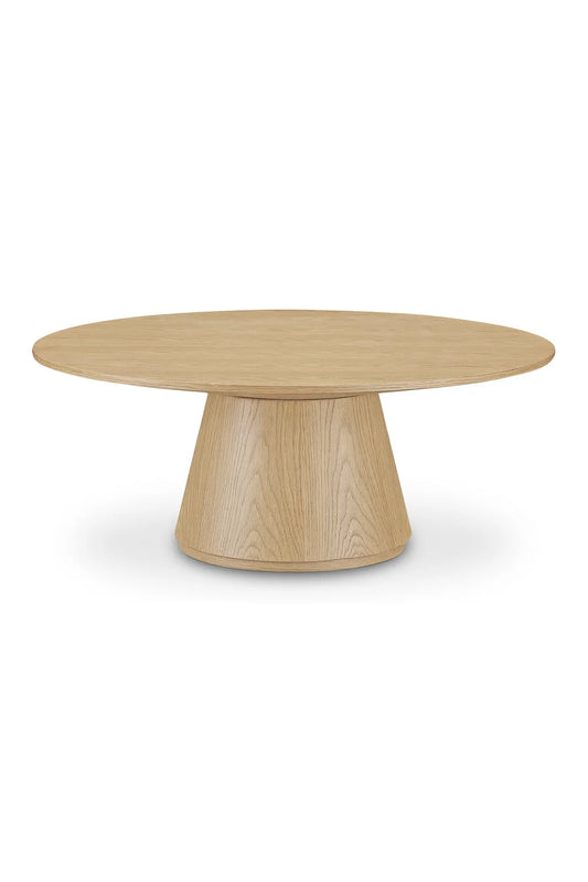 Luxury Otago Round Oak Veneer Coffee Table Modern Italian Style for Villa