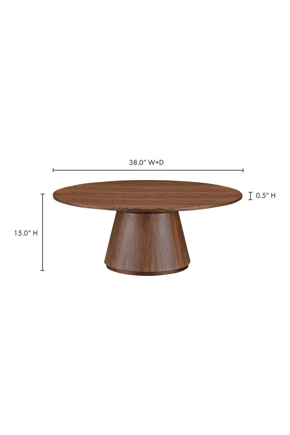 Luxury Otago Round Oak Veneer Coffee Table Modern Italian Style for Villa